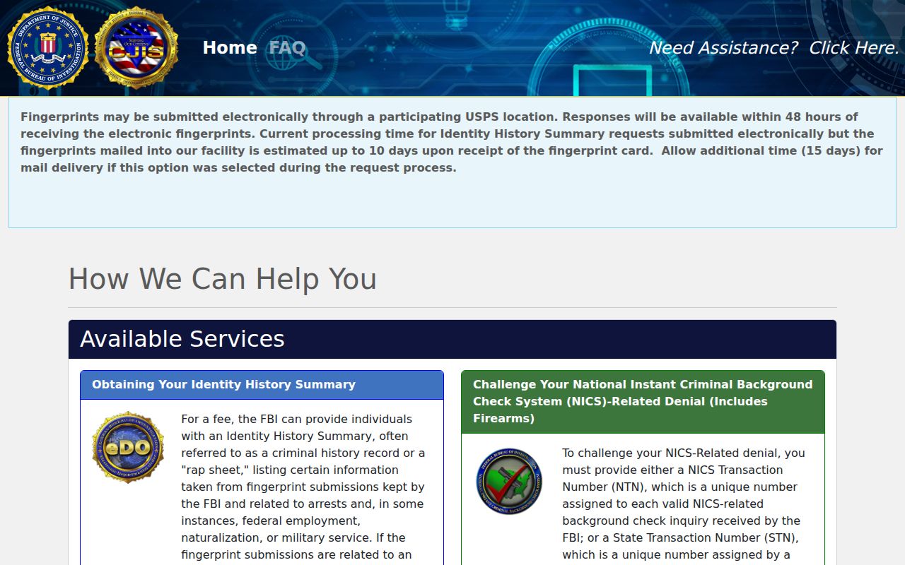 FBI electronic identity history channel related to Stephenson County arrests